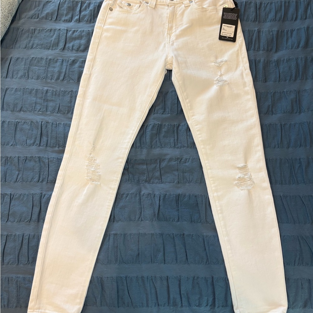 True Religion Women's White Skinny Jeans
